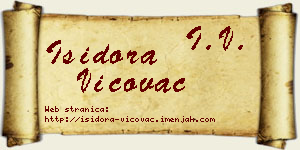 Isidora Vićovac vizit kartica